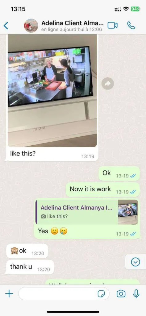 Instant subscription renewal confirmation chat on WhatsApp